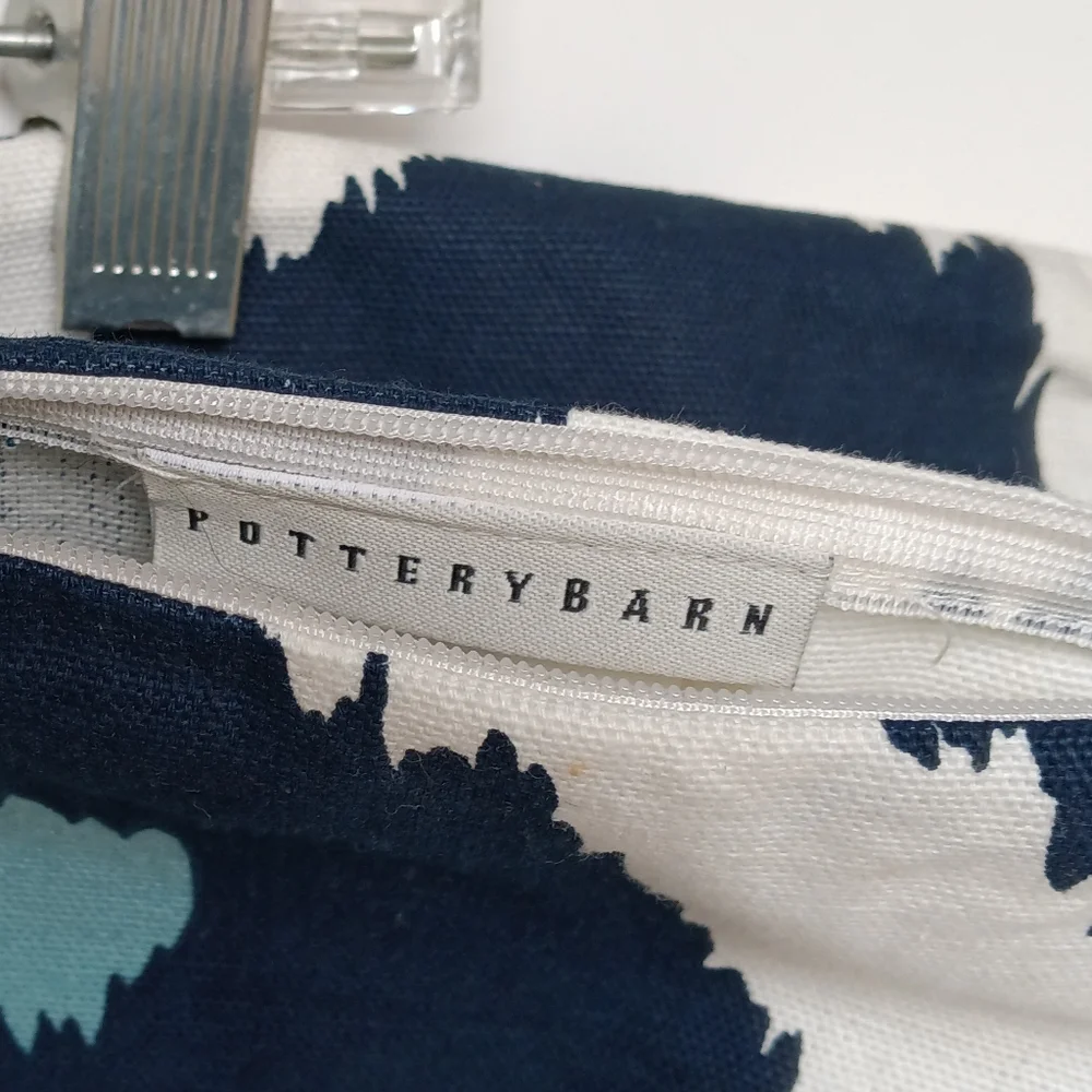 Pottery Barn Pillows Abstract  Ikat Diamond Blue /White/Turquoise *PAIR*